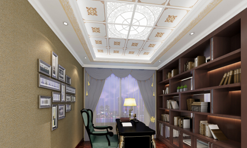奧邦說在這么美的書房看書，就是清爽舒適